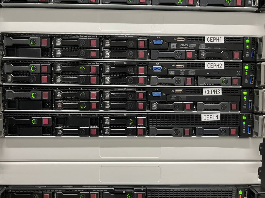 Ceph-cluster: vier nodes voor redundante opslag